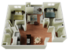 Two bedroom Floor Plan l The Edge Apartments in Davis, CA